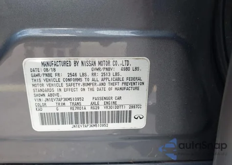 2019 Infiniti Q50 3.0T Luxe from USA, damaged, VIN JN1EV7AP3KM510952